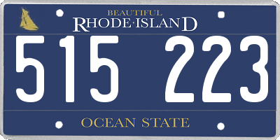 RI license plate 515223