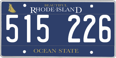 RI license plate 515226