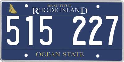 RI license plate 515227