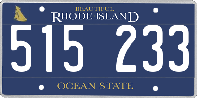 RI license plate 515233