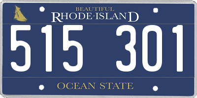 RI license plate 515301