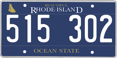 RI license plate 515302