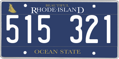 RI license plate 515321