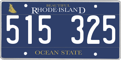 RI license plate 515325