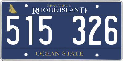 RI license plate 515326