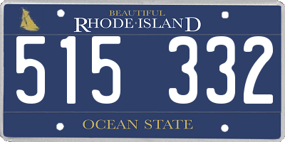 RI license plate 515332