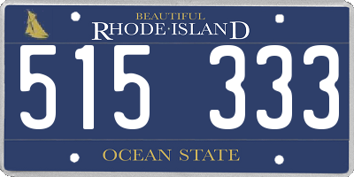RI license plate 515333