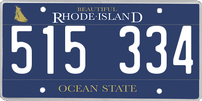 RI license plate 515334