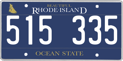 RI license plate 515335