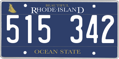 RI license plate 515342