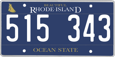RI license plate 515343