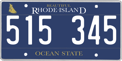 RI license plate 515345