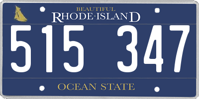 RI license plate 515347