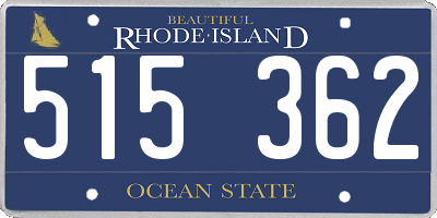 RI license plate 515362