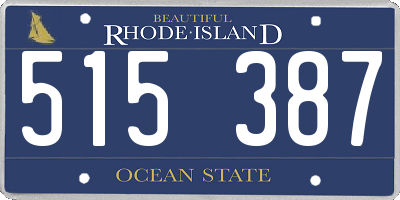 RI license plate 515387