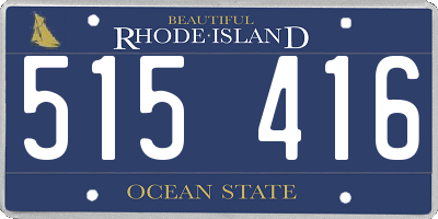 RI license plate 515416