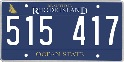 RI license plate 515417