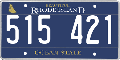 RI license plate 515421
