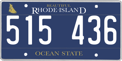 RI license plate 515436