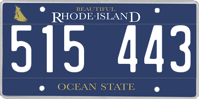 RI license plate 515443