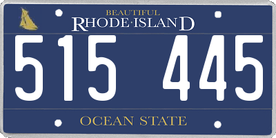 RI license plate 515445