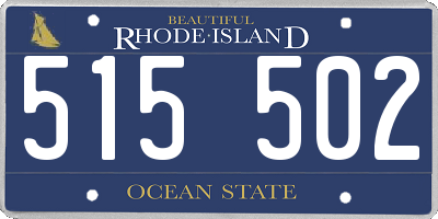 RI license plate 515502