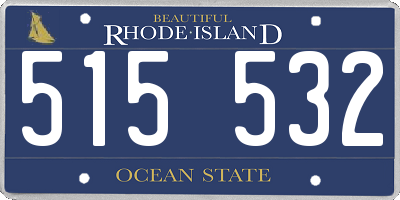 RI license plate 515532