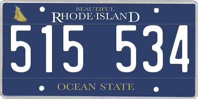 RI license plate 515534