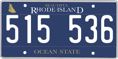 RI license plate 515536