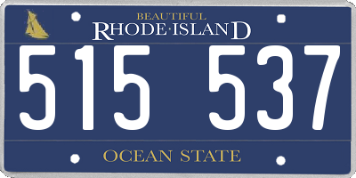 RI license plate 515537