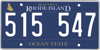 RI license plate 515547