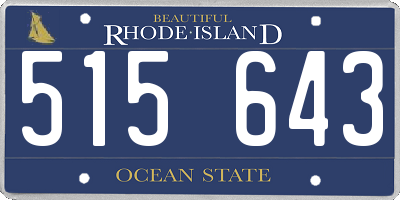 RI license plate 515643