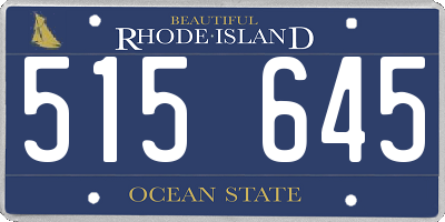 RI license plate 515645
