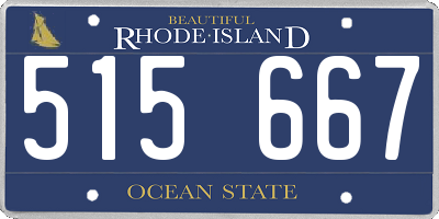 RI license plate 515667