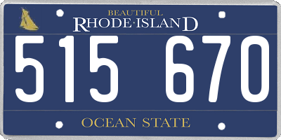 RI license plate 515670