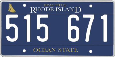 RI license plate 515671