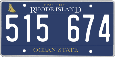 RI license plate 515674