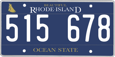 RI license plate 515678