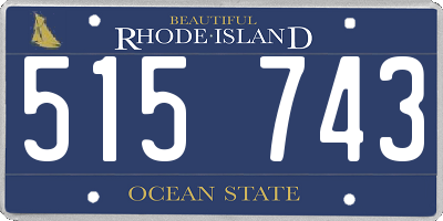 RI license plate 515743