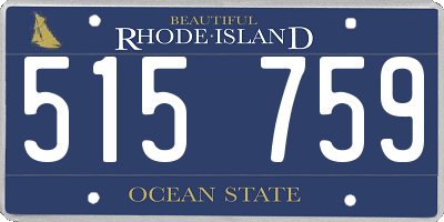 RI license plate 515759