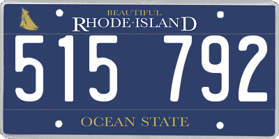 RI license plate 515792