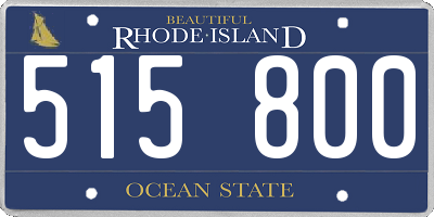 RI license plate 515800