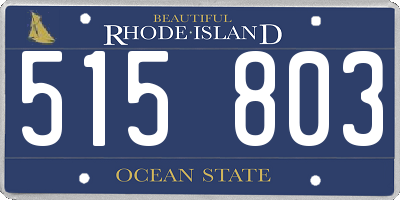 RI license plate 515803