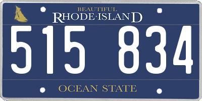 RI license plate 515834