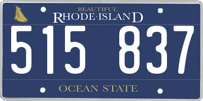 RI license plate 515837