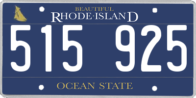 RI license plate 515925