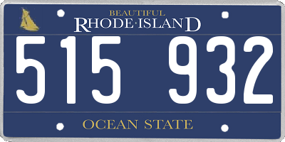 RI license plate 515932