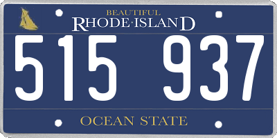 RI license plate 515937