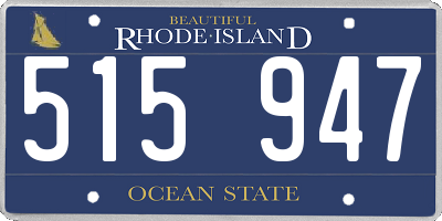 RI license plate 515947