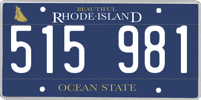 RI license plate 515981
